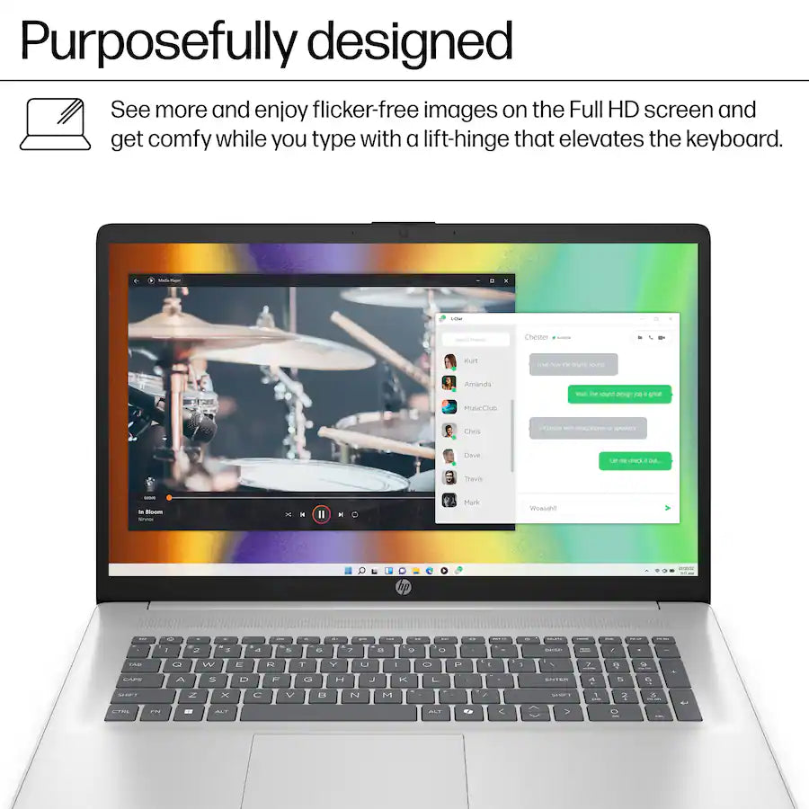 HP - 17.3" Full HD Laptop - AMD Ryzen 5 7520U 2023 - 8GB Memory - 512GB SSD - Natural Silver
