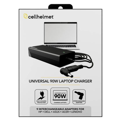 Cellhelmet - 90-Watt Universal Laptop Charger with 6 Adapters - Black