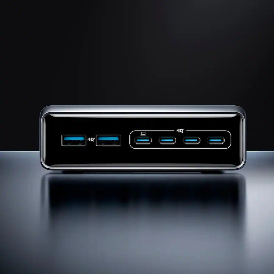 Anker - Prime Desktop Charger (200W, 6 Ports, GaN) - Silver