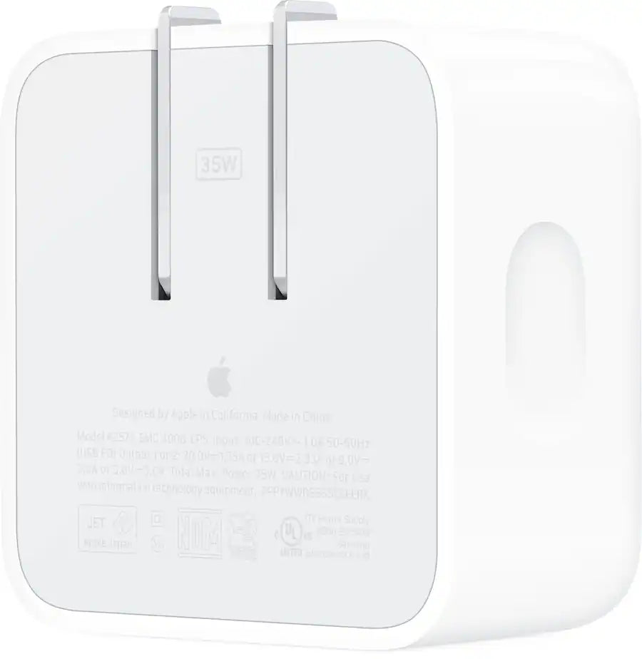 Apple - 35W Dual USB-C Port Compact Power Adapter - White